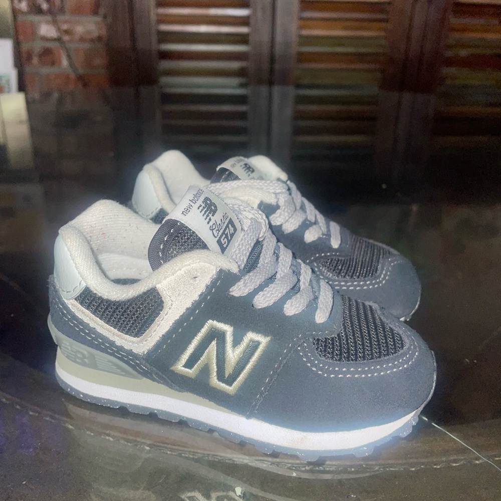 New Balance Kids' Black and White Sneakers